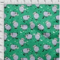 thumbnail image 4 of oneOone Cotton Flex Green Fabric Kids Sheep Quilting Supplies Print Sewing Fabric By The Yard 40 Inch Wide, 4 of 4