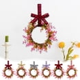 thumbnail image 7 of Spring Small Boxwood Wreath for Front Door 11.8inch Artificial Grapevine Wreath with Checkered Bow Hanging Rope Year Round Wreaths for Home Farmhouse Porch Wall Decoration, 7 of 7