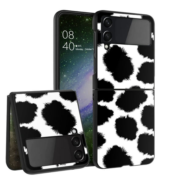 ANJ Hard Protective Printed Case Cover Compatible with Samsung Galaxy Z Flip 4 - Cow Print
