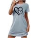 thumbnail image 2 of Camisón corto de talla grande para mujer, camisón de manga corta con estampado de pecho a la moda, camisón para mujer, 2 of 7
