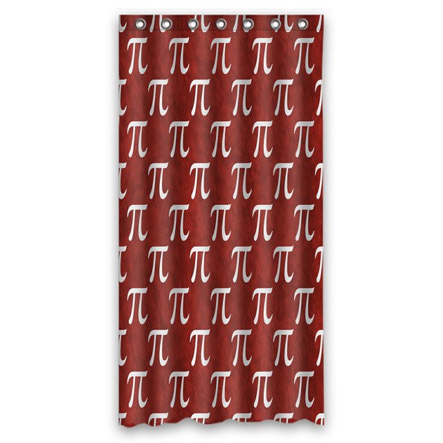 Cortina de Ducha ABPHQTO de poliéster impermeable Símbolo Pi Rojo y Blanco 90x180 cm
