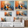 thumbnail image 4 of Designart "Expressions of Italian Pottery in Blue" Geometric Framed Wall Art - Bohemian Blue Boho Pottery Bedroom Framed Canvas Wall Art, 4 of 6