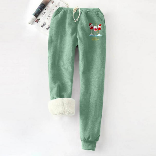 Qertyioot 2024 Nouvelle Année Réinitialiser Mode Femmes Décontracté Imprimé Extensible Dames Taille Haute Garder au Chaud Pantalon Long Pantalon Pleine Longueur Leggings