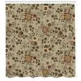 thumbnail image 2 of Ambesonne Grunge Shower Curtain, Swirls Curves and Dots, 69"Wx75"L, Tan Redwood Pale Brown, 2 of 2
