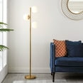 thumbnail image 3 of SAFAVIEH Devlyn 63 in. Mid-Century Floor Lamp, Brass Gold, 3 of 6
