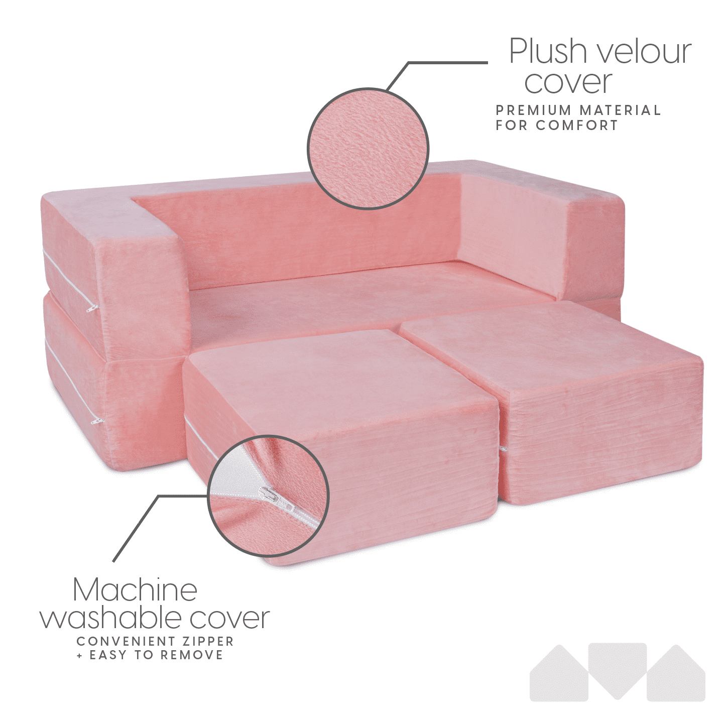 Milliard Toddler's Convertible Play Bed - Modular Kids Sofa for