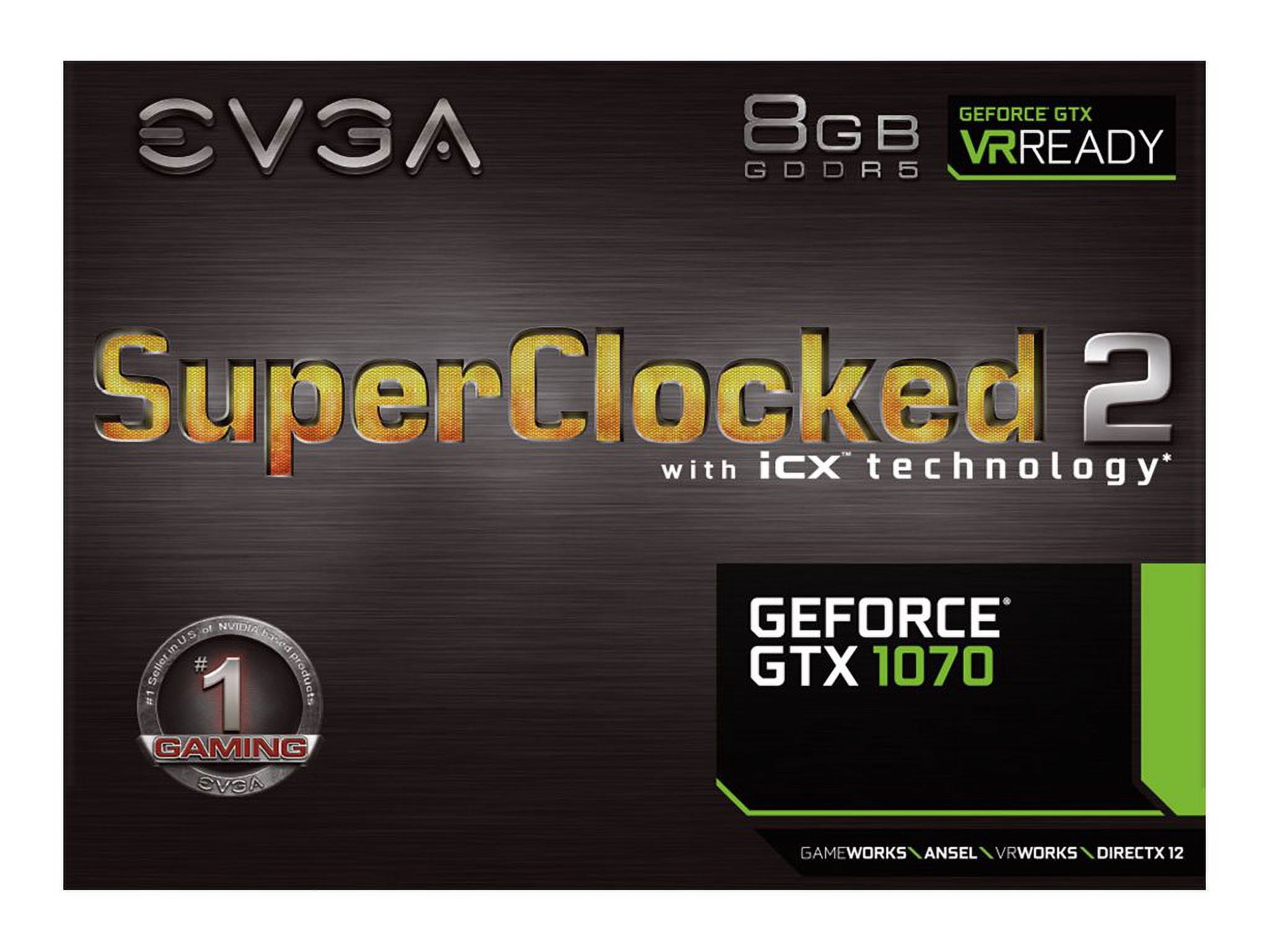 EVGA GeForce GTX 1070 SC2 GAMING 8GB GDDR5 Graphics Card 08G-P4-6573-KR