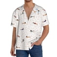 thumbnail image 3 of Xecao offers the Dachshund Dog Puppy for Men's Casual Short-sleeved Shirt, a button-up collared shirt with a pocket, perfect for beach vacations and yacht travel in the X-Large size., 3 of 7