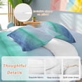 thumbnail image 6 of Ombre Blue Teal Green Queen Size Comforter Set, Watercolor Gradient Color Scenery Bedding for All Seasons, 4 Pcs Bed Set, 1Quiltcover (90"x92") ,1Sheet(94"x116"), 2Pillowcases (30"x20"), 6 of 11