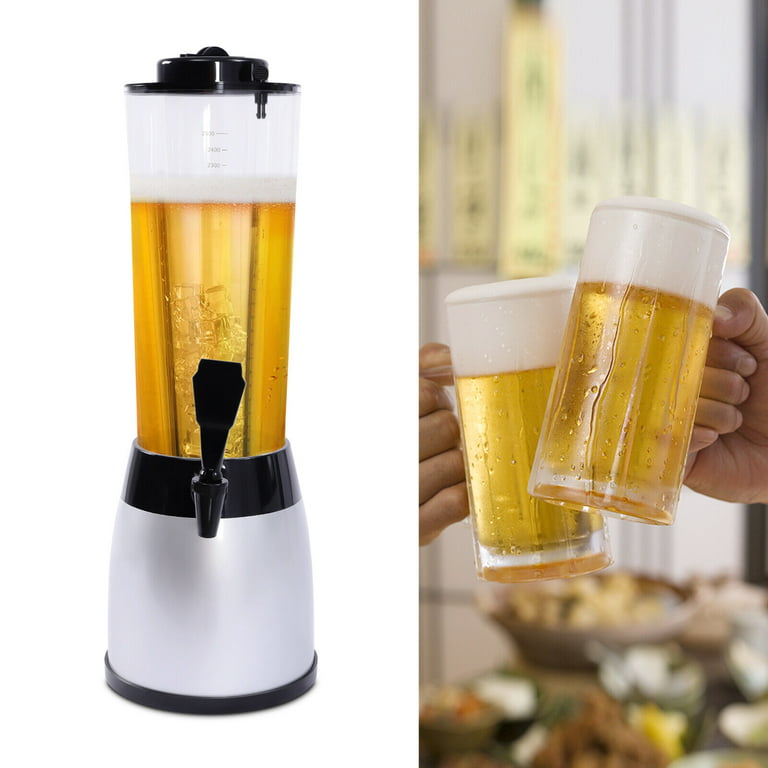 2.5L Beer Tower Dispenser Silver Drink Tower Beverage Dispenser for Bar  Family 