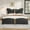 Black, variant on Christopher Knight Home Modern PU Upholstered Queen Bed Frame with Butterfly Headboard, Wood Frame, Pink