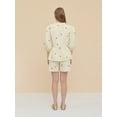 thumbnail image 2 of nvzhuang Women Pajama Set, Bow Short Sleeve Tie-up T-shirt with Shorts Sleepwear Loungewear, 2 of 9