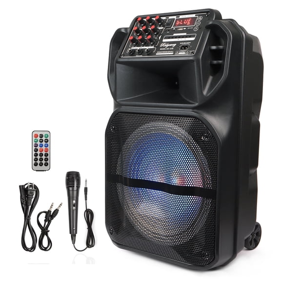 Dazone 12" Loud Bluetooth Portable Party Speaker Subwoofer w/ FM USB SD Card AUX & Mic