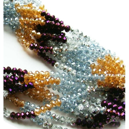 2x4mm Burgendy Brown Silver Purple Glass Faceted Rondelles ForJewelry Making