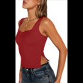 thumbnail image 2 of Tops Cortos para Salir de Mujer, Camisetas Sin Espalda, Ropa Básica de Verano Y2K para Adolescentes, Ropa , Rojo M, 2 of 7