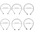 thumbnail image 2 of 6 diademas onduladas unisex de metal para el pelo, accesorios para el pelo comunes para mujeres y hombres, 2 of 7