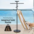 thumbnail image 6 of KES Black Outdoor Towel Rack with Marble Weighted Base, 5-Feet Pool Towel Rack Outdoor for Hot Tub 18/8 Stainless Steel, Adjustable 3 Arms with Storage Tray, 6 of 11