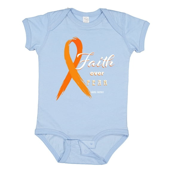 Inktastic Faith over Fear Leukemia Awareness with Orange Ribbon Boys or Girls Baby Bodysuit