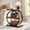 Brown, variant on Fnova Side Table with Circular Metal Frame, End Table with 3-Tier Shelves for Living Room, Dark Brown