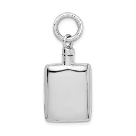 Sterling Silver Polished Rectangular Ash Holder Pendant Charm