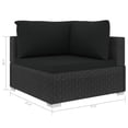 thumbnail image 4 of vidaXL 5 Piece Garden Lounge Set with Cushions Poly Rattan Black, 4 of 4