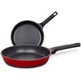 thumbnail image 4 of Nonstick Frying Pans Set for Cooking, DIIG 2-Piece 9.5 and 11 inch Skillet Pan Set, Sauté Pan Omelet Chef Pan, Wok and Stir-fry Pan Suitable for Gas, Electric, Induction All Stoves Top, Red(No Lid), 4 of 9