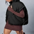 thumbnail image 4 of Women Puffy Vest Solid Color down Jacket Zipper Sleeveless Cardigan, 4 of 6