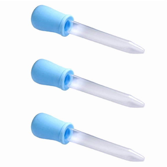 3X 5ml Clear Plastic Pipette Liquid Medicine Dropper Blue for Baby