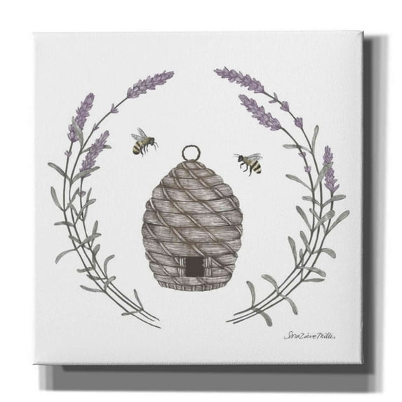 Epic Graffiti 'Happy to Bee Home II' by Sara Zieve Miller, Canvas Wall Art, 37"x37"