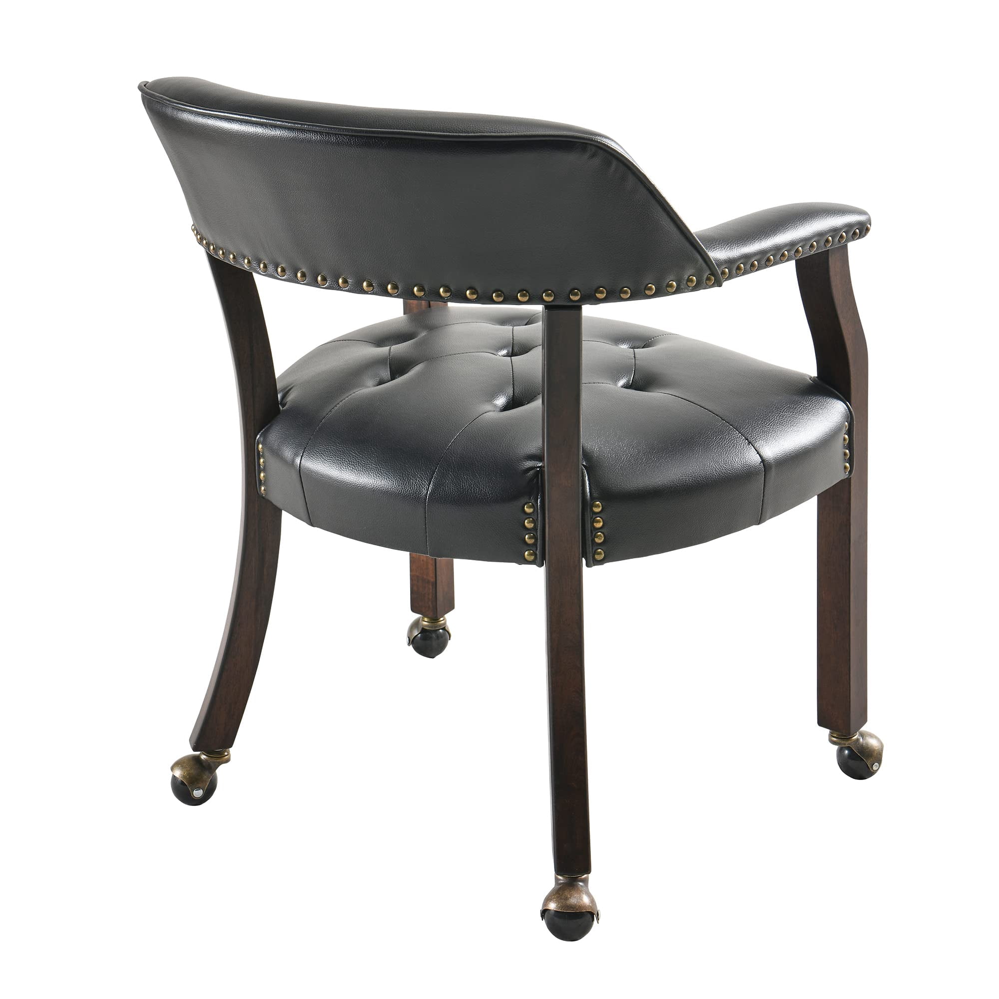 JESONVID Dining Chair with Casters, Captain's Chairs with Rollers Dinette Sets Poker Chairs with Wheels Kitchen Table Rolling Chairs High Back Chair On Caster(Light Wheat 318LT)