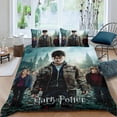 thumbnail image 2 of Harry Potter Conjunto de sábanas temático, trío de piezas, cómodo y amigable con la piel, diseño único, regalo de decoración para el hogar para familiares, amigos y fans, 90 cm * 190 cm, 2 of 6