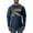 Vintage Heather Navy, variant on Dean Russo Raptor Animal Lover Mens Long Sleeve Shirt, Red, Medium