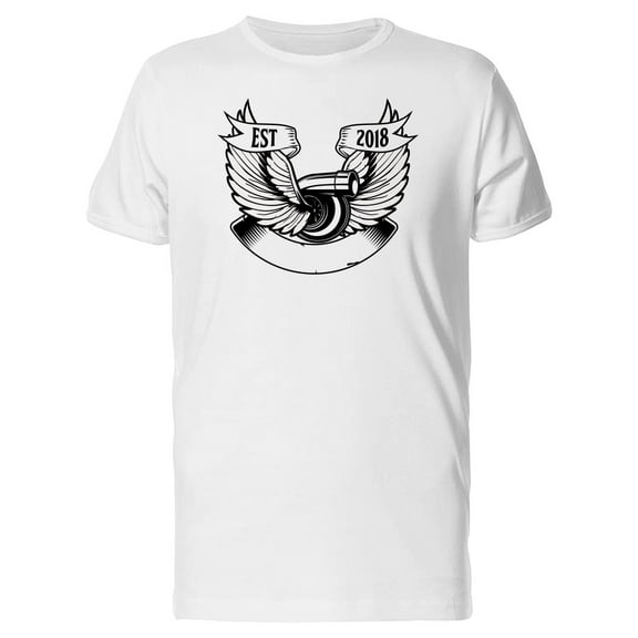 Est 2018 Winged Turbo Charger T-Shirt Men -Image by Shutterstock, Male Large