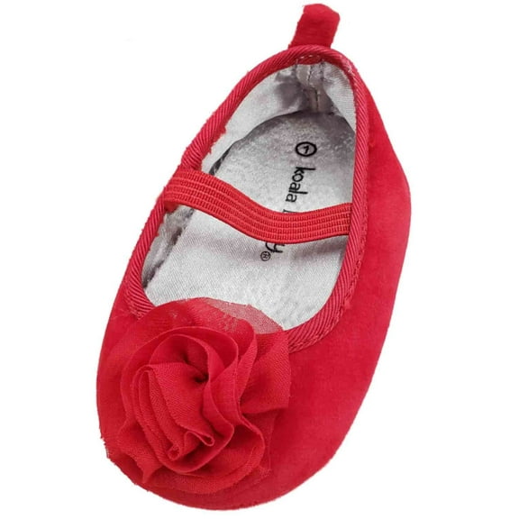 Infant & Toddler Girls Red Flower Ballet Flats Slip-On Shoes 3