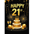 thumbnail image 4 of Glamorous 21st Birthday Banner with Crown Theme Party Backdrop Background Decorations for Photography Props Birthday Party Celebrations Balloon Decors, 4 of 4