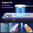 thumbnail image 5 of for iPhone 14 Pro Max Case Magnetic, [Compatible with MagSafe & 3X Military Grade Drop Protection] Clear Back Aluminum Frame Phone Case for iPhone 14 Pro Max, Iridescent, 5 of 13