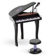 thumbnail image 1 of Black 37-Key Mini Electronic Piano Keyboard Set with Microphone & Stool - Musical Toy for Early Learning & Play - Compact Design, ABS Material, Adjustable Volume, 1 of 7