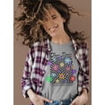 thumbnail image 2 of 70s Groovy Retro Flower Power Shaped T-Shirt Women -Image by Shutterstock, Female Medium, 2 of 4
