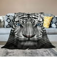 thumbnail image 2 of ONETECH Tiger Throw Blanket White Tiger Sherpa Blanket Throw for Kids, Reversible Soft Cozy Blanket Bed Couch Sofa for All Seasons, 2 of 6