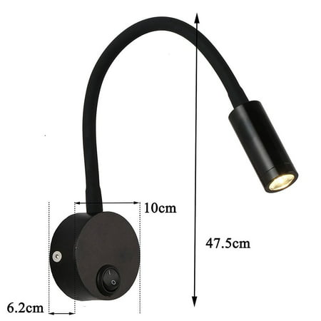 3w Led Wall Lamp Flexible Mounted Night Reading Light For Bedroomfashion Canada - Wall Mounted Reading Light Canada