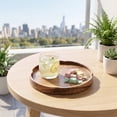 thumbnail image 4 of Linnome Solid Wood Serving Tray Brown Recessed Wooden Platter for Coffee Table Fruit Jewelry Aromatherapy Tea Room Desktop Storage, 4 of 7