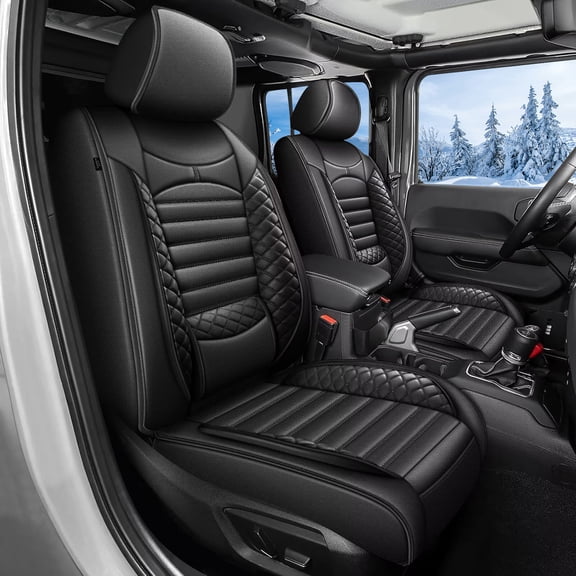 Seat Covers Fit for Toyota Tacoma Truck Double Crew Cab 2024-2026 Custom Faux Leather 5 Seats Truck Seat Covers Full Set