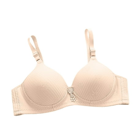 Womens Workout Bras Convertible Bra Feature V-Neck Nursing Bra Style W-1565 Beige L