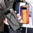 thumbnail image 6 of ELEHOLD Case for Google Pixel 9 / 9 Pro, Shockproof Luxury Carbon Fiber Textured Glass Case Cover,Gold, 6 of 11