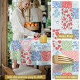 thumbnail image 5 of Pioneer Flower Floral Print Pattern Round Tablecloth 60 X 60 Inch, Wrinkle Resistant Wipeable Table Cloth for Kitchen Dining Picnic Patio Party, 5 of 6