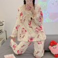 thumbnail image 4 of Pijamas de Star Kirby para mujer, conjunto de ropa de casa informal, pantalones largos de manga larga, dibujos animados, estilo Kawaii, dulce y lindo, primavera y otoño, 4 of 4