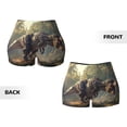 thumbnail image 3 of Sikiie Jungle Dinosaur Print Workout Shorts Women Scrunch Butt Gym Shorts Seamless High Waist Tummy Control Yoga Biker Athletic Shorts, 3 of 5