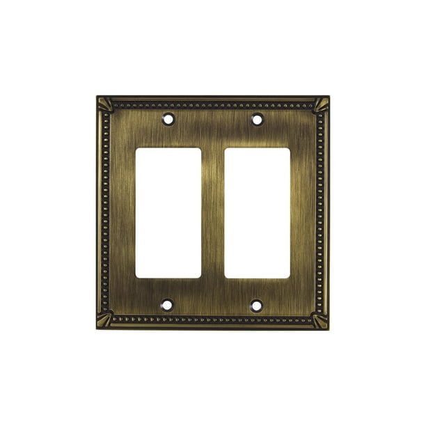 Rok Hardware Traditional Decora Rocker GFCI Switch Plate 2 Gang Antique