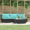 thumbnail image 1 of vidaXL 4 Piece Garden Lounge Set with Cushions Black Poly Rattan, 1 of 5