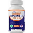 thumbnail image 3 of (3 pack) Vitamatic Vitamin B12 1000 mcg Fast Dissolve 365 Tablets - Berry Flavor - Supports Energy Metabolism, 3 of 12